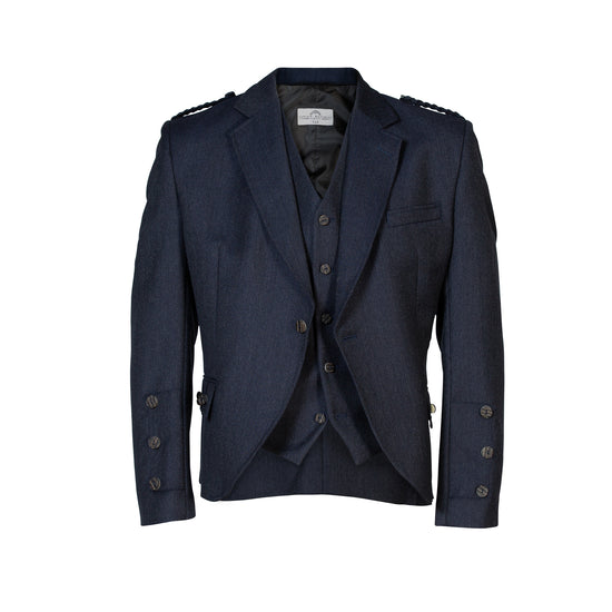 Crail Tweed Jacket and 5 Button Waistcoat by House of Edgar - Midnight