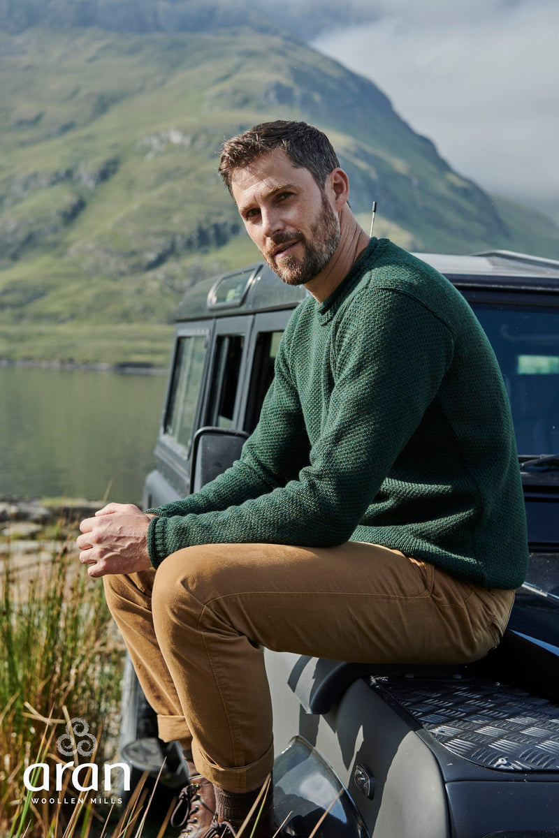 Men's Merino Wool Roll Neck Jumper by Aran Mills - 4 Colours
