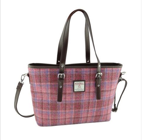 Harris Tweed Large Tote Bag with Shoulder Straps - Spey