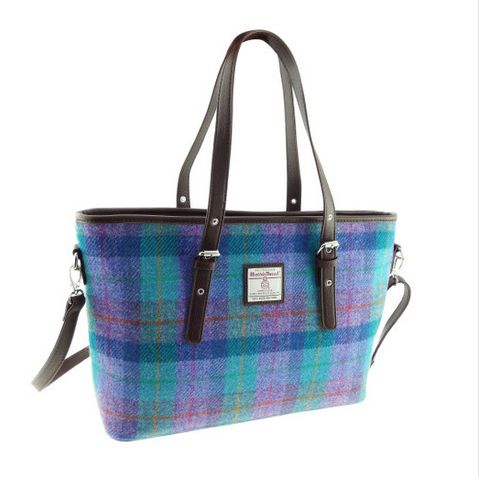 Harris Tweed Large Tote Bag with Shoulder Straps - Spey