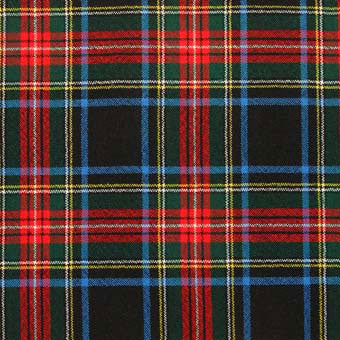 100% Wool Tartan Neck Tie - Black Stewart Modern