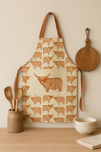 Highland Cow Design Apron
