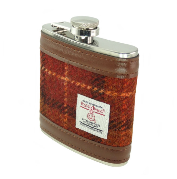 6oz Harris Tweed Hip Flask