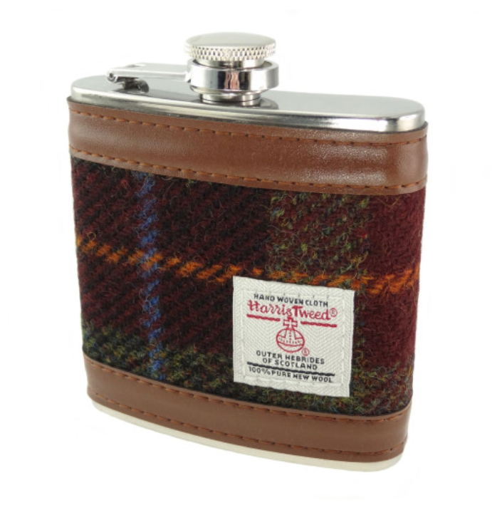 6oz Harris Tweed Hip Flask