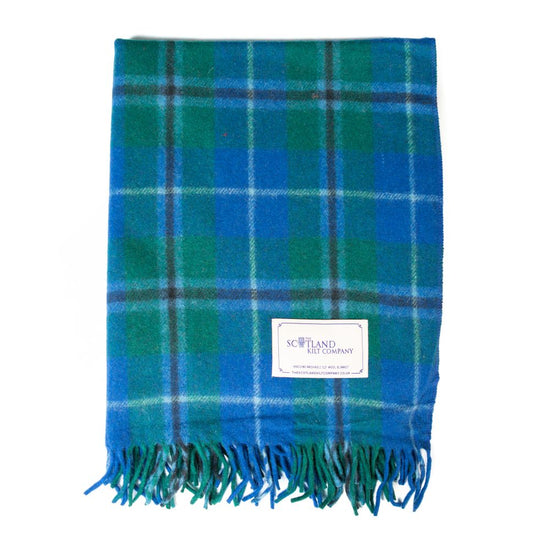 Wool Tartan Knee Blanket - 36'' x 59'' - Douglas Blue