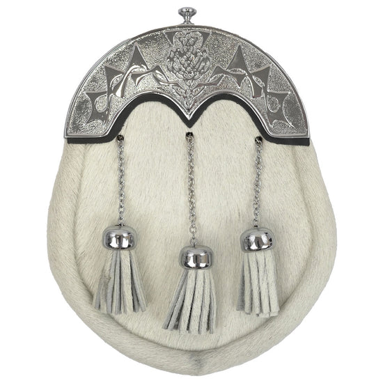 Full Dress Modern Thistle Cream Calfskin Sporran