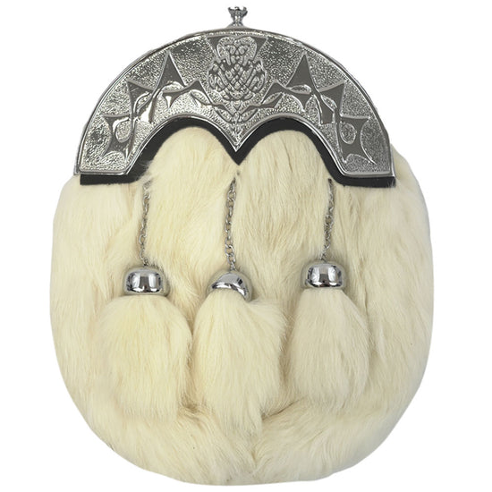 Full Dress Modern Thistle Cream Rabbit Sporran