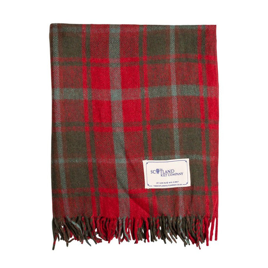 Wool Tartan Knee Rug - Dark Maple