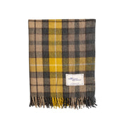 Wool Tartan Knee Blanket - 36'' x 59'' - Natural Buchanan