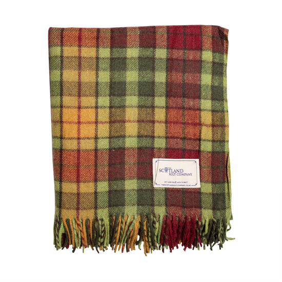 Wool Tartan King Size Blanket 69'' x 98'' - Autumn Buchanan