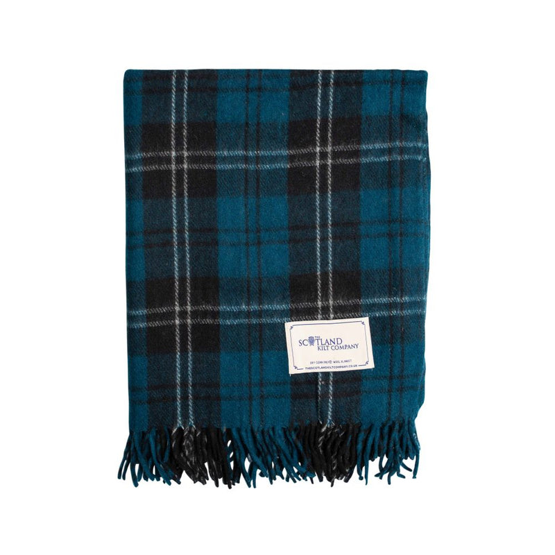 Wool Tartan Knee Blanket - 36'' x 59'' - Ramsay Blue
