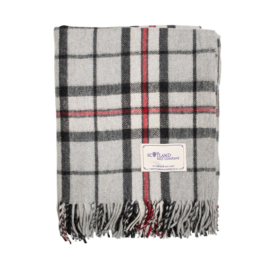 Wool Tartan Blanket - 60'' x 70'' - Thomson Grey