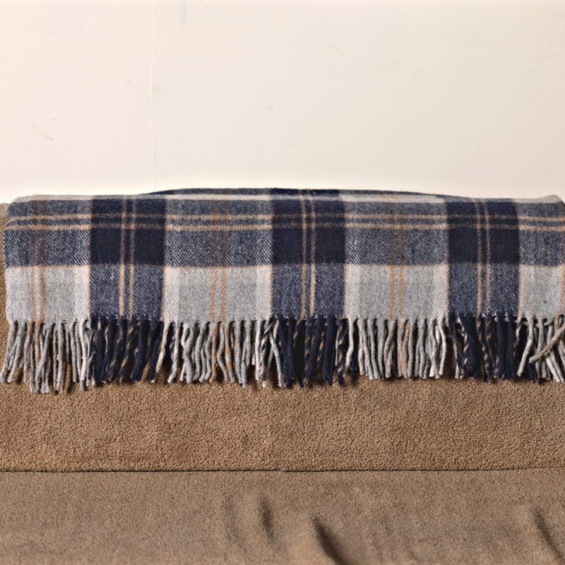 Wool Tartan Knee Blanket - 36'' x 59'' - Silver Bannockbane