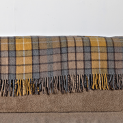 Wool Tartan Knee Blanket - 36'' x 59'' - Natural Buchanan