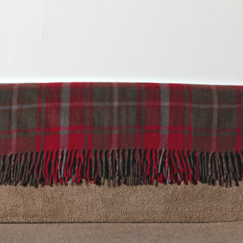 Wool Tartan Knee Blanket - 36'' x 59'' - Dark Maple
