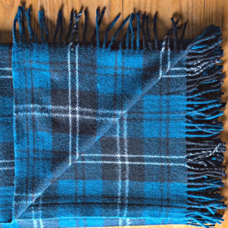 Wool Tartan Knee Rug - Ramsay Blue