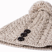 Women's Merino Wool Hat with Bobble by Aran Mills