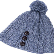 Women's Merino Wool Hat with Bobble by Aran Mills