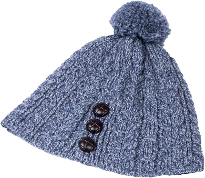 Women's Merino Wool Hat with Bobble by Aran Mills
