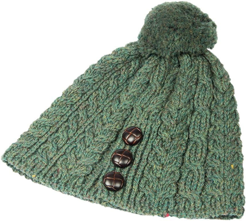 Women's Merino Wool Hat with Bobble by Aran Mills