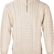 Men's Merino Wool Zip Neck Jumper by Aran Mills - 2 Colours