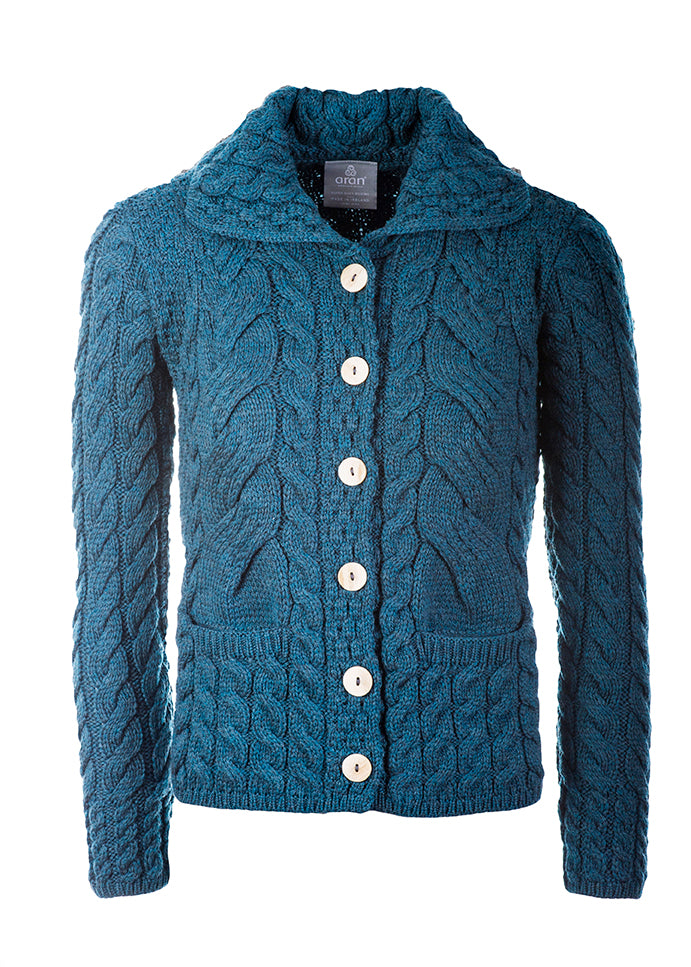 Women's Supersoft Merino Wool Six Button Cardigan by Aran Mills - 7 Colours
