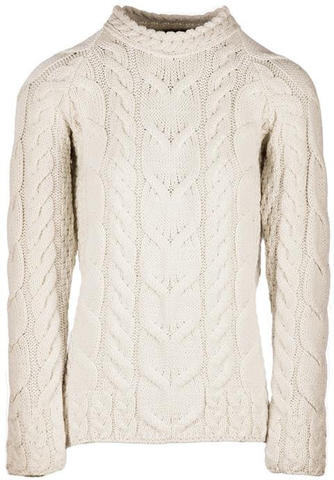Women's Supersoft Merino Wool Plaid Weave Crew Neck Sweater by Aran Mills