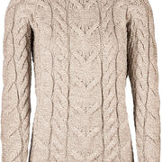 Women's Supersoft Merino Wool Plaid Weave Crew Neck Sweater by Aran Mills