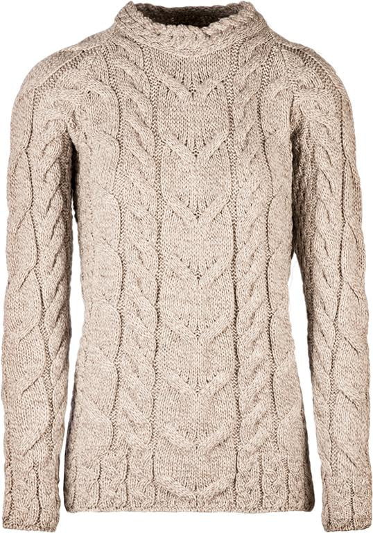 Women's Supersoft Merino Wool Plaid Weave Crew Neck Sweater by Aran Mills