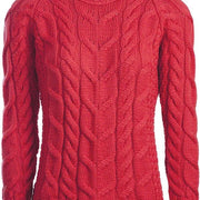 Women's Supersoft Merino Wool Plaid Weave Crew Neck Sweater by Aran Mills