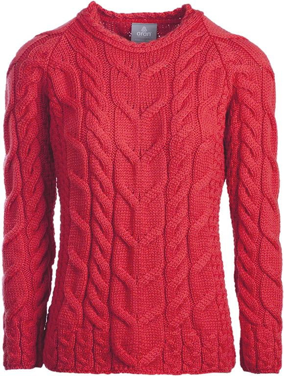 Women's Supersoft Merino Wool Plaid Weave Crew Neck Sweater by Aran Mills