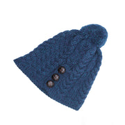 Women's Merino Wool Hat with Bobble by Aran Mills