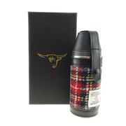 8oz Harris Tweed Hunting Flask and 4 Cups - 10 Colours