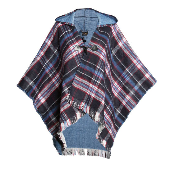 Ladies Hooded Tartan Poncho - 3 Colours