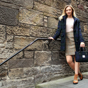 Ladies Harris Tweed Duffle Coat in Black Watch