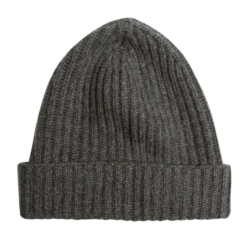 100% Cashmere Ribbed Unisex Beanie Hat by Isla Cashmere