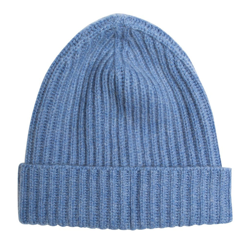 100% Cashmere Ribbed Unisex Beanie Hat by Isla Cashmere
