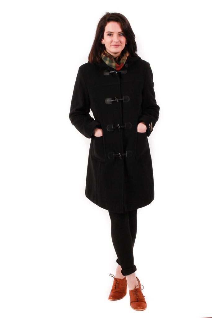 Women's Duffle Coat in Black Scotland Kilt Co - Main Image