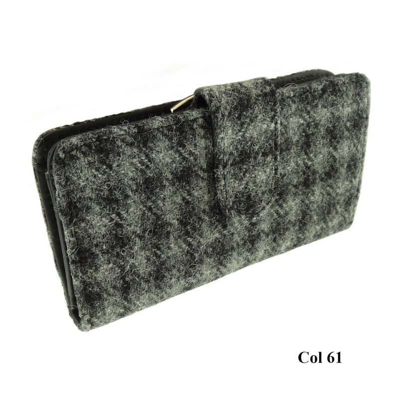 Harris Tweed Long Purse - Iona - Grey Check