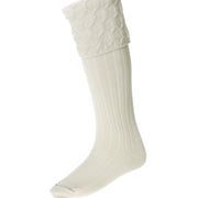 Merino Wool Lewis Celtic Cable Kilt Hose - Cream