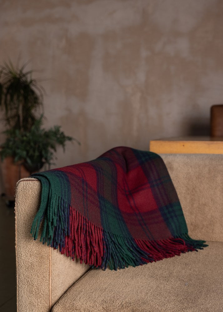 Wool Tartan Blanket - 60'' x 70'' - Lindsay