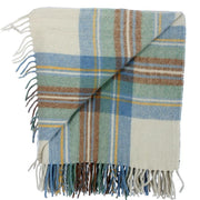 Wool Tartan Blanket - 60'' x 70'' - Stewart Muted Blue