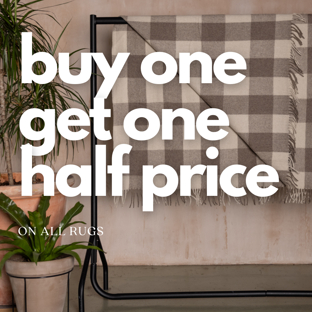 Our Rugs Are Buy One Get One Half Price!