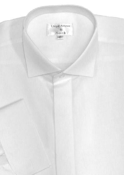 Victorian Wing Collar Dress Shirt - White - Double Cuff