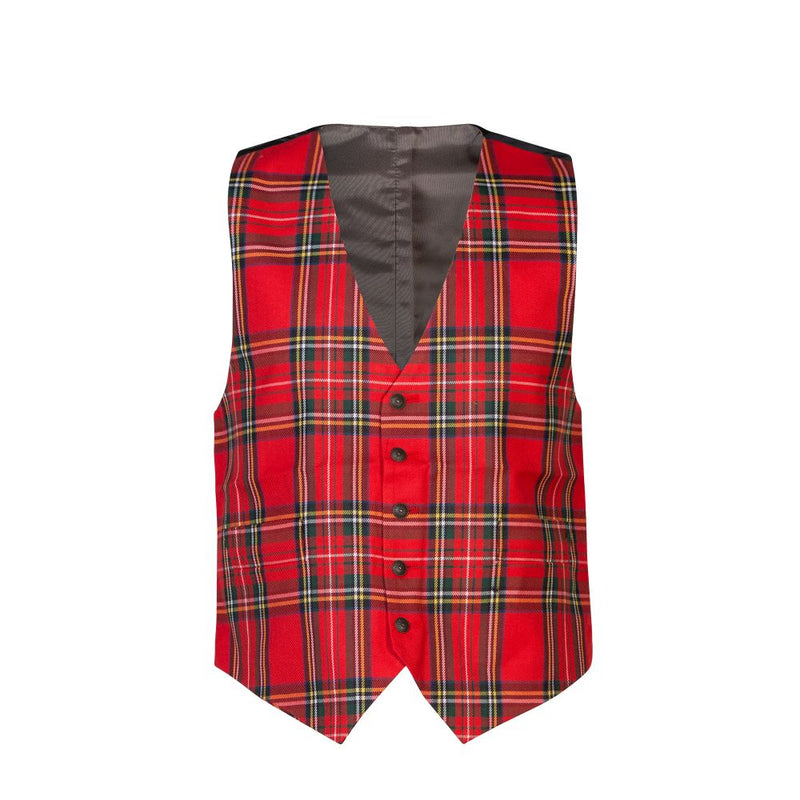 Gents Polyviscose Tartan Waistcoat - Royal Stewart