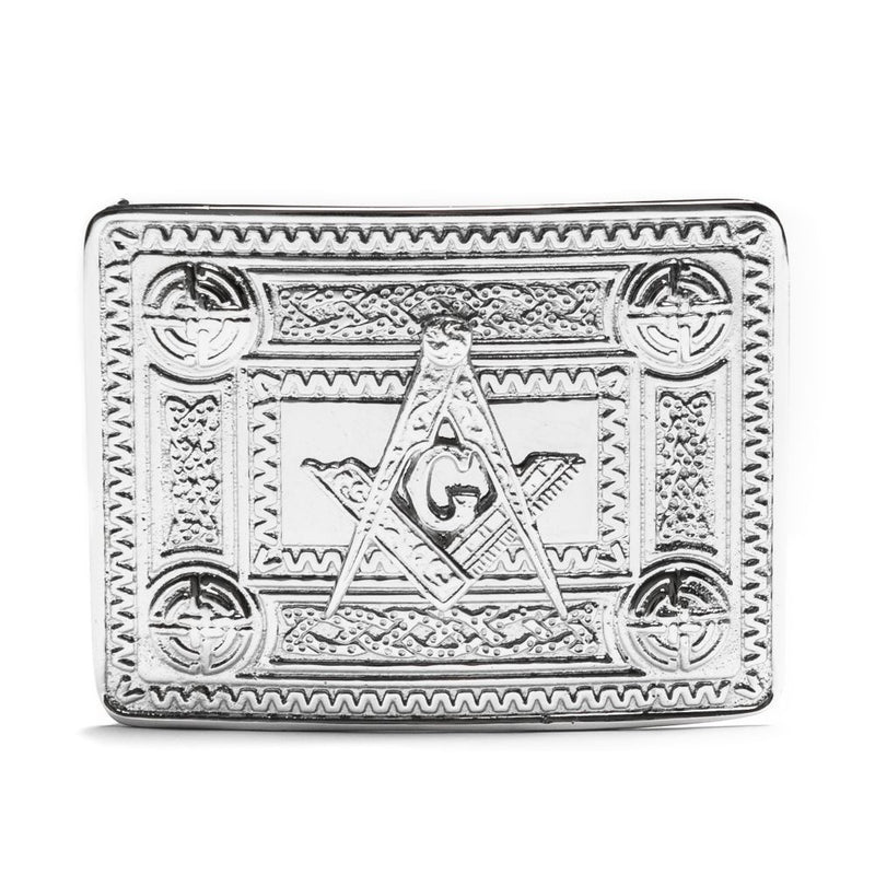 Masonic Celtic Knot Belt Buckle - Chrome Finish