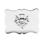 Thistle Scalloped Belt Buckle - Chrome Finish