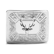 Stag Celtic Dress Belt Buckle - Chrome Finish