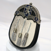 Scottish Made - Full Dress Rampant with Celtic Knots Sporran - Grey Calfskin