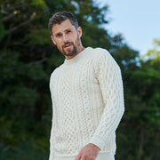 Men's Supersoft Merino Wool Celtic Crew Neck Jumper by Aran Mills - 2 Colours